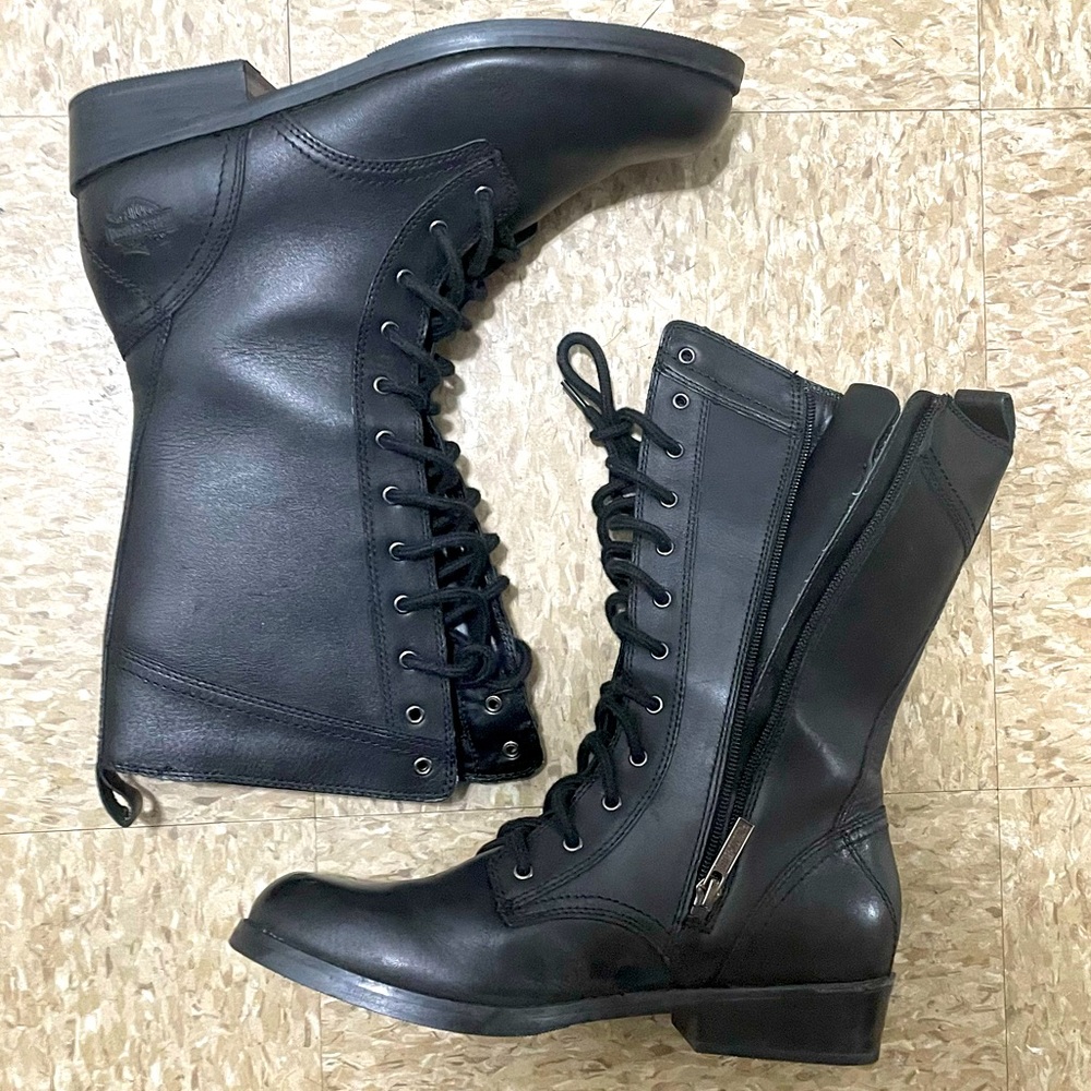 Harley Davidson combat boots black leather